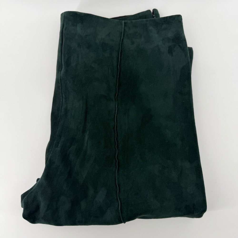 Polo Ralph Lauren Pants Women's XXL Green Lamb Suede zipper Skinny Leg High Rise